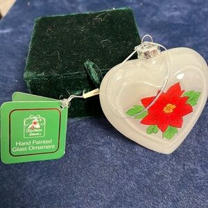 Hand Painted Glass Christmas Ornament with Box